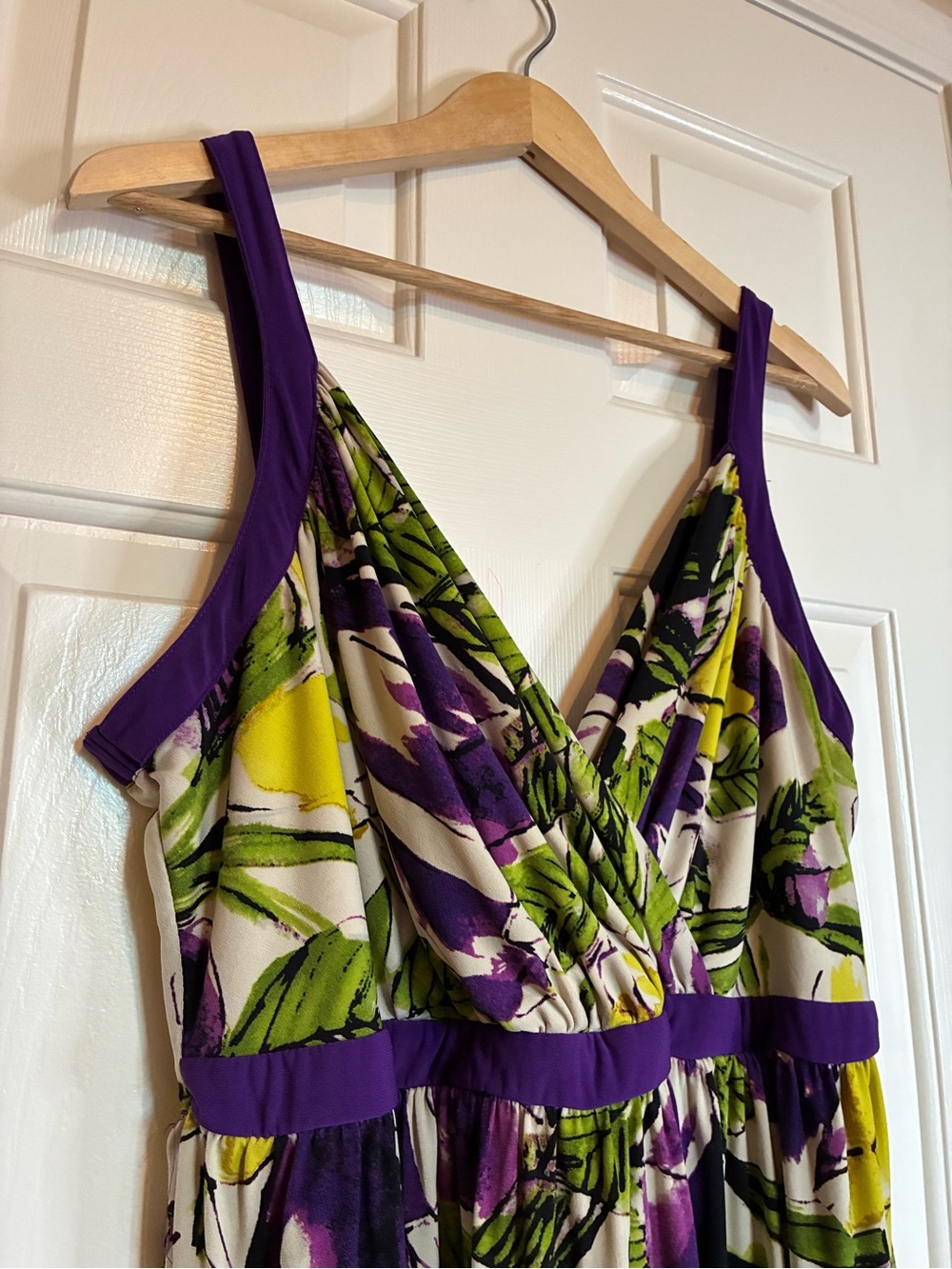Lane Bryant Purple Trim Floral Maxi Dress